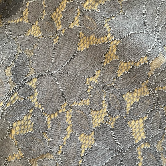 She + Sky Bare Shoulder Grey Lace Dress - Picture 4 of 8